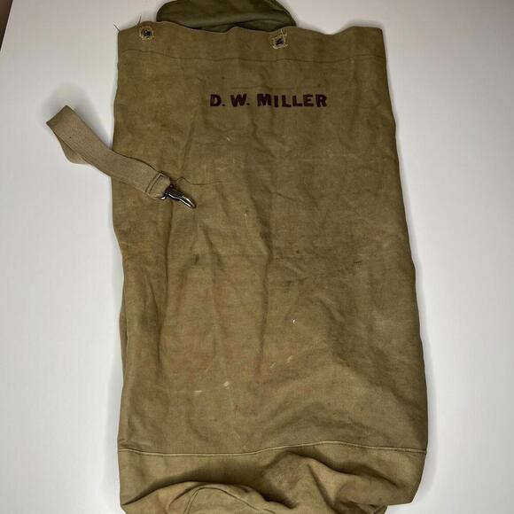 Vintage Military Canvas Sea Bag Duffel Made in Japan – Army Navy – 1950s–70s - Picture 1 of 9